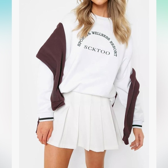 NWT White Pleated Tennis Skirt - Picture 2 of 8